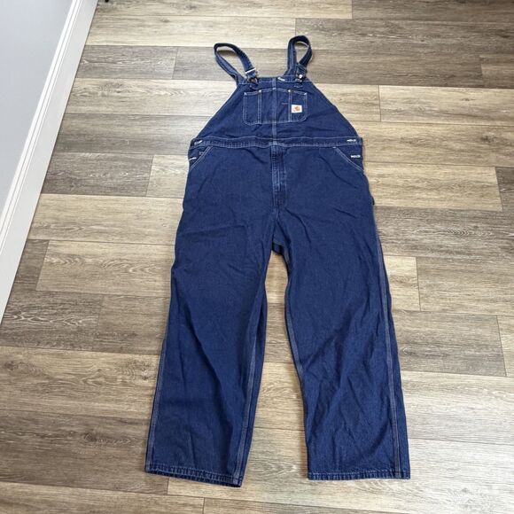 Carhartt Other - Carhartt Overalls Mens Size 48x30 Blue Denim Bib Carpenter Workwear R07-DST